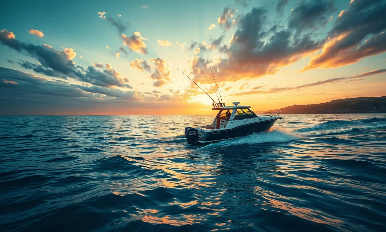 Fishing charter boat heading offshore