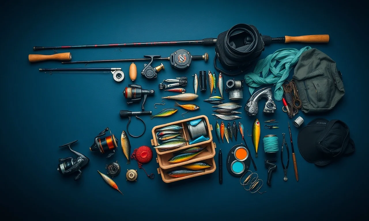 Fishing rods, reels, lures and tackle