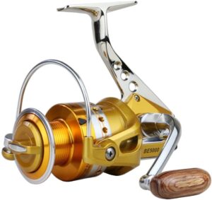 Supertrip Metal Aluminum Saltwater High Speed Fishing Reels Spinning Gold Sliver Left/Right Size 5000